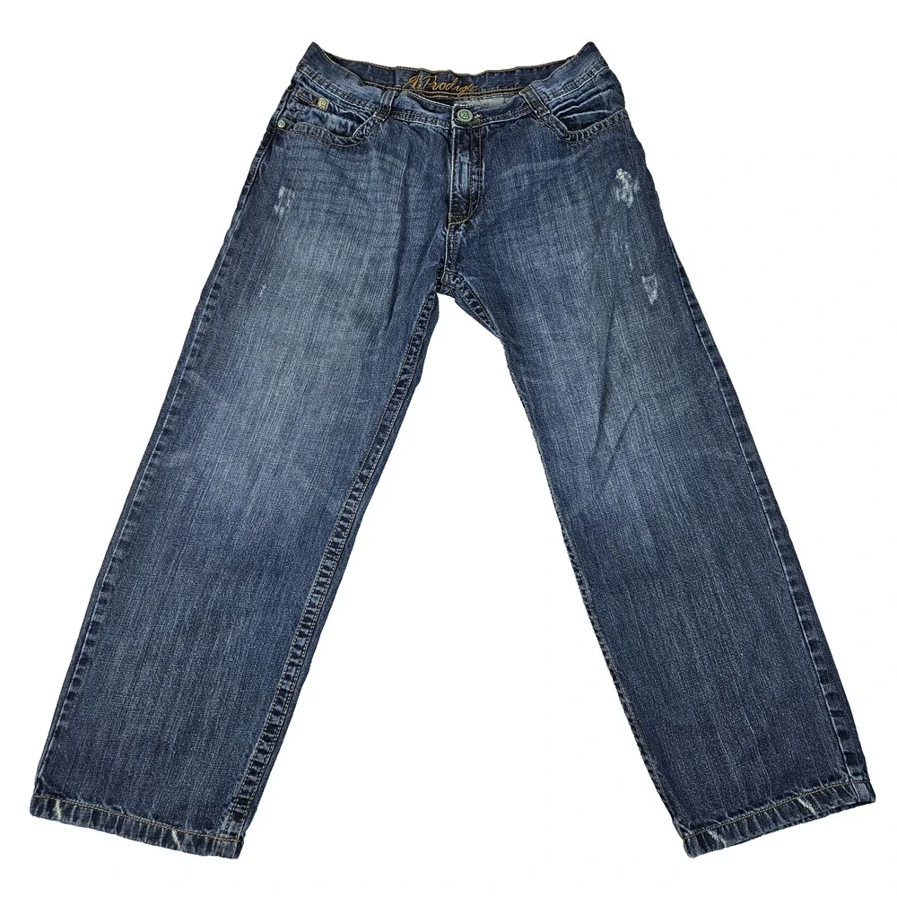 Y2K Wide Leg Jean Men 36x29 Southpole Blue A Prodigee Straight 90s 2000s Baggy